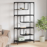 Raamatukapp Must tamm 81 x 36 x 176 cm Tehispuit