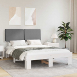 Voodiraam Pehme Peatoega peaga Helehall 140 x 200 cm Tahke m&auml;nd