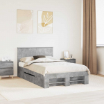 Voodi raam peaga betoonhall 120 x 200 cm tehispuit