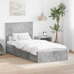 Laos voodi peaga sahtliga Betoonhall 90 x 190 cm Tehispuit