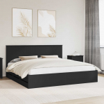 Voodiraam peatsiga sahtliga Must 200 x 200 cm Inseneripuit