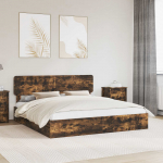 Laos voodi peaga Suitsetatud tamm 180 x 200 cm Tehispuit