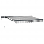 Manuaalne varikatus LED-idega Anthracite ja valge 3,5 x 2,5 m