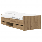 Voodiraam ladustamisega Artisan tamm 80 x 200 cm Tehispuit