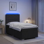 LED kastivoodiga madrats LED-ribadega Must 80 x 200 cm kangas