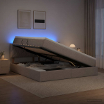 LED-iga voodiraam koos madratsiga Pruunikashall 140 x 200 cm