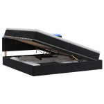 LED-iga voodiraam koos madratsiga Must 200 x 200 cm Samet