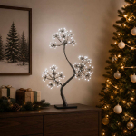 S-kujuline LED-j&otilde;ulupuu 2 tk Must 18 x 18 x 45 cm Plastmass