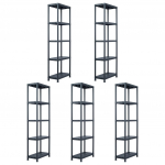 Hoiuriiul, 5 tk, must, 125 kg, 60 x 30 x 180 cm, plast
