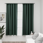 Pimendavad kardinad konksudega, 2 tk roheline 140 x 175 cm