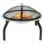 Kaks &uuml;hes tulease ja grill, 56 x 56 x 49 cm, roostevaba teras