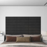 Seinapaneelid 12 tk, must, 60 x 15 cm, samet, 1,08 m&sup2;