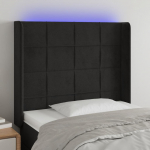 LED-voodipeats, must, 83x16x118/128 cm, samet