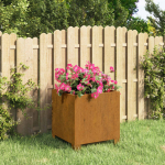 Jalgadega taimekast, rooste, 32x30x33 cm, corten teras