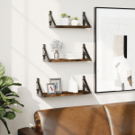 3-osaline seinariiuli komplekt, suitsutatud tamm, tehispuit
