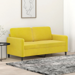 2-kohaline diivan, kollane, 140 cm, samet