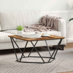Kohvilaud vana puit 80 x 80 x 45 cm t&ouml;&ouml;deldud puit ja teras