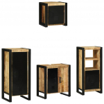 Vannitoa m&ouml;&ouml;blikomplekt 4 tk pruun 40 x 35 x 90 cm tugev mango puu