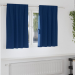 Kardinad r&otilde;ngastega 2 tk Tumesinine 140 x 140 cm Pol&uuml;ester