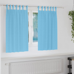 Kardinad r&otilde;ngastega 2 tk hele sinine 140 x 140 cm pol&uuml;ester