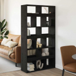 Raamatukapp 2 tk must tamm 100 x 33 x 187.5 cm tehispuit