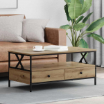 Kohvilaud with drawer k&auml;sit&ouml;&ouml;tamm 100 x 51 x 45 cm tehispuit
