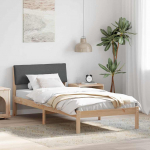 Voodiraam peatsiga pruun ja tumehall 100 x 200 cm M&auml;nnipuit