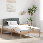 Voodiraam peatsiga pruun ja tumehall 100 x 200 cm M&auml;nnipuit