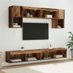 TV seinakapid koos LED-iga 6 tk Vana puit Tehispuit