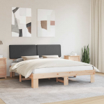 Voodiraam Pehme Peatoega peaga Tumehall 180 x 200 cm Tahke m&auml;nd