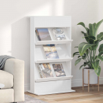 Ajakirja riiul riiuliga Valge 70 x 41 x 126 cm Tehispuit