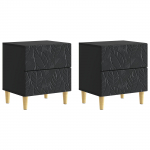&Ouml;&ouml;kapp 2 pcs Must 43 x 34,5 x 48 cm Tehispuit