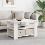 Kohvilaud sahtliga Valge 77 x 55 x 42 cm Tehispuit