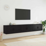 Seinale paigaldatav TV kapi komplekt 3 tk must tamm