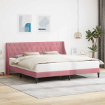 Voodiraam peatsiga Roosa 180 x 200 cm Samet