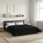 Talve tek Must 200 x 240 cm Mikrokiud ja Teddy villa