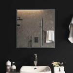 LED vannitoa peegel L&auml;bipaistev 60 x 60 cm karastatud klaas