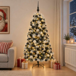 Kunstlik hingedega j&otilde;ulupuu koos kuulidega 240 cm 300 LED-i