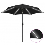 Aia p&auml;ikesevari LED-tuledega, alumiiniumpost, 300 cm, must