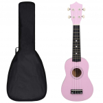 Sopran ukulele komplekt kotiga lastele roosa 21"