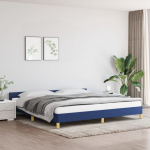 Voodiraam peatsiga ilma madratsita sinine 200x200 cm kangas
