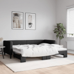 Diivanvoodi v&auml;ljat&otilde;mmatava osaga, must, 90x200 cm, kangas