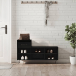 Jalatsikapp, must, 102 x 36 x 60 cm, tehispuit