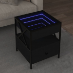 Diivanilaud LED-tuledega, must, 40 x 40 x 51cm