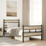 Metallist voodiraam ilma madratsita sonoma tamm 100x200 cm