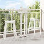 Baaritool 2 tk Valge 52 x 43 x 73,5 cm HDPE