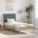 Voodiraam Pehme Peatoega peaga Pruun 75 x 190 cm M&auml;nnipuit