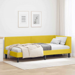 Nurga voodiraam peatsiga Kollane 80 cm x 200 cm Samet