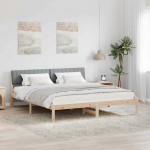 Voodiraam peatsiga Pruun ja helehall 180 x 200 cm M&auml;nnipuit