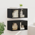 Seinakapid 2 tk must tamm 68 x 37 x 35 cm tehispuit